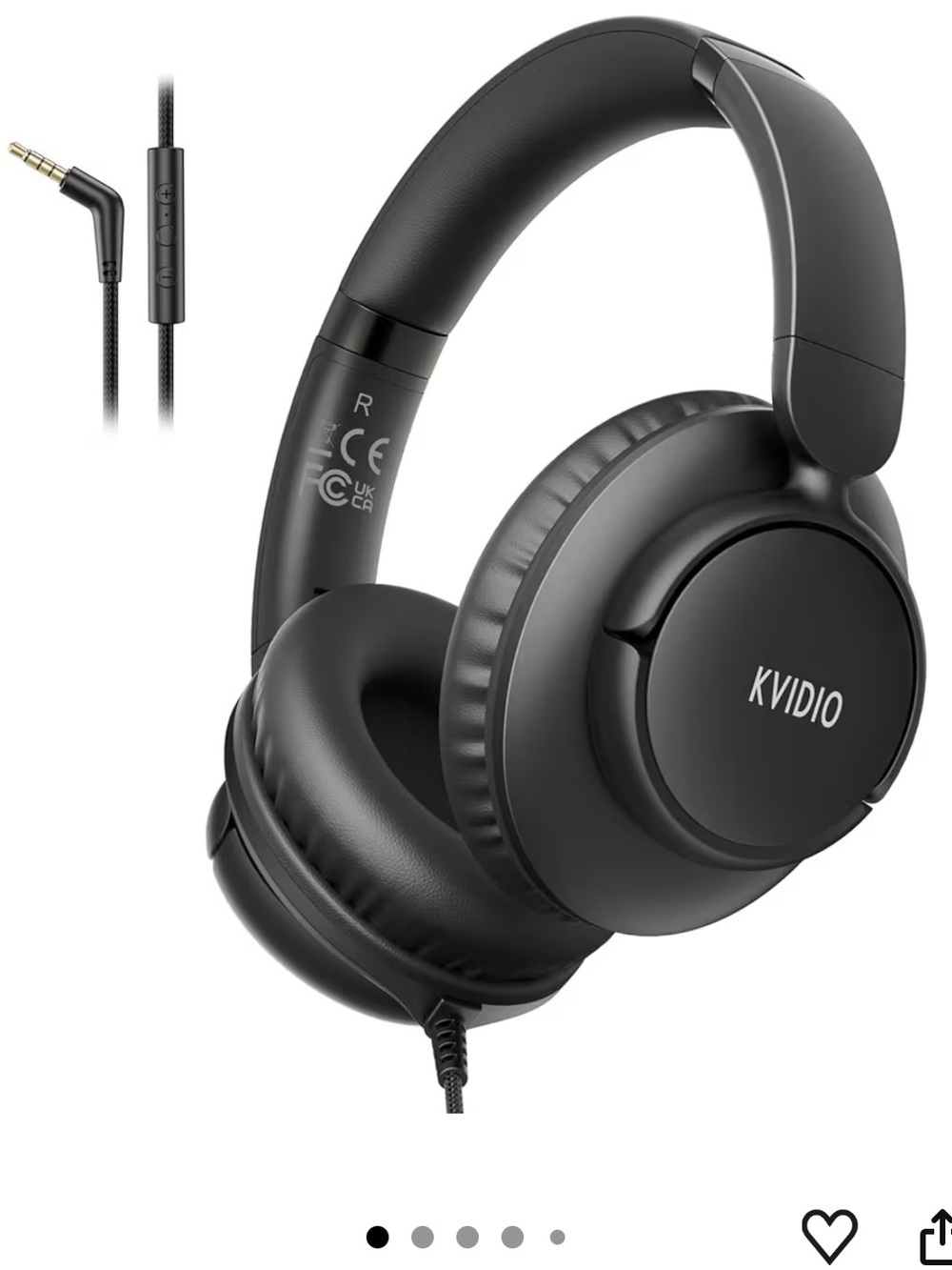 Wired Headphones with Microphone, Over Ear Lightweight